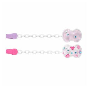 Clip Porta Chupete con Cad Rosa Chicco