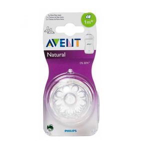 Tetinas Natural Flujo Lento de 2 Orificios 1M+ Philips Avent x2