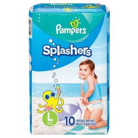 Pañales Splashers L Pampers 10un