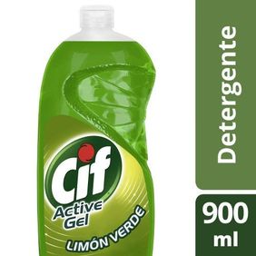 Detergente Lavavajilla Active Gel Limón Verde Cif x 900 ml