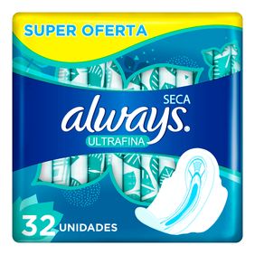 Toallas Femeninas Ultrafina Seca con Alas Always 32un