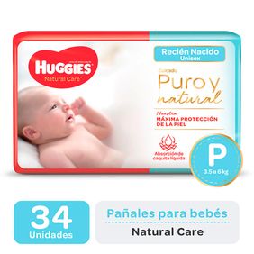 Pañales Natural Care P Huggies 34un