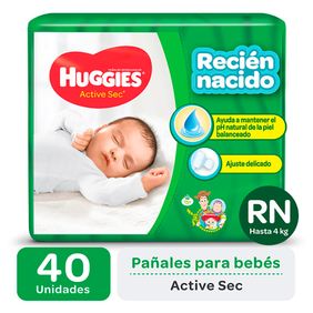 Pañales ActiveSec RN Huggies 40un