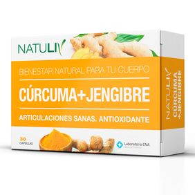 Suplemento Dietario Natuliv Curcuma + Jengibre ENA 30 cápsulas