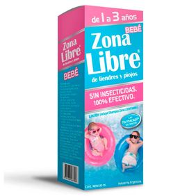 Shampoo Loción Anti Piojos Liendres Bebés Zona Libre x 20 ml