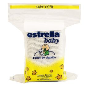Paños de Algodón Estrella Baby x 40u