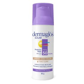 Protector Solar Facil Con Color Tono Claro FPS50 Dermaglos x50 Gr