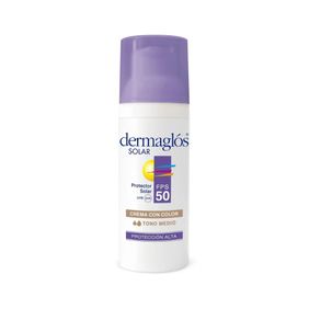 Protector Solar Con Color Tono Medio FPS50 TM Dermaglos x50 Gr
