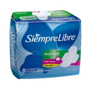 Toalla Femenina Normal con Alas Siempre Libre x8 Un