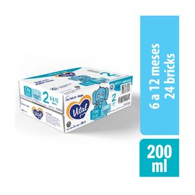 Vital 2 Leche Maternizada 6 A 12 Meses Brick 200ml X24 Un