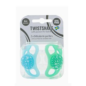 Twistshake Chupetes Duo 6+M Azul y Verde